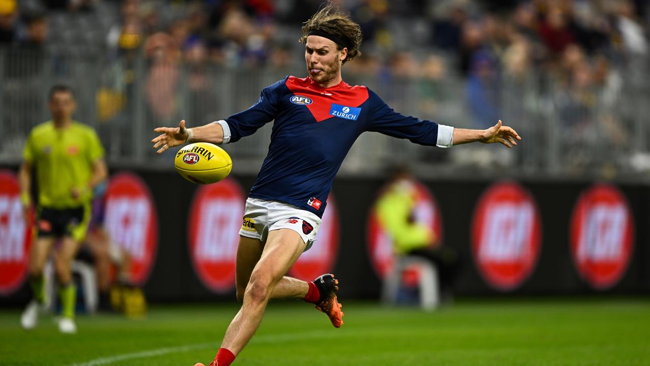 Ed Langdon will be back for Melbourne this weekend. Picture: Daniel Carson/AFL Photos via Getty Images