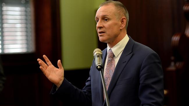 MPs coming together to stand against domestic violence - have formed the Parliamentarians united against Domestic Violence group. Launch in Old parliament house North Tce. Premier Jay Weatherill speaking.