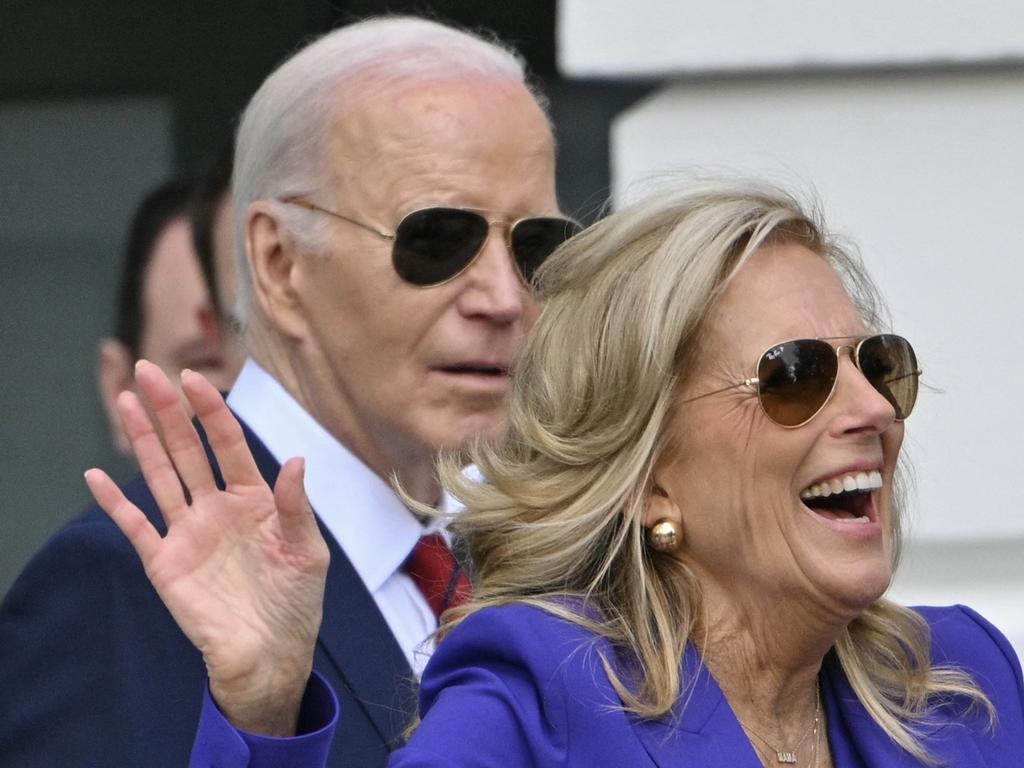 (L-R) US President Joe Biden and First Lady Jill Biden at the White House in April. Picture: AFP