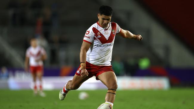 Katoa made his Test debut for Tonga in 2022 before he played in the NRL. Picture: Michael Steele/Getty Images