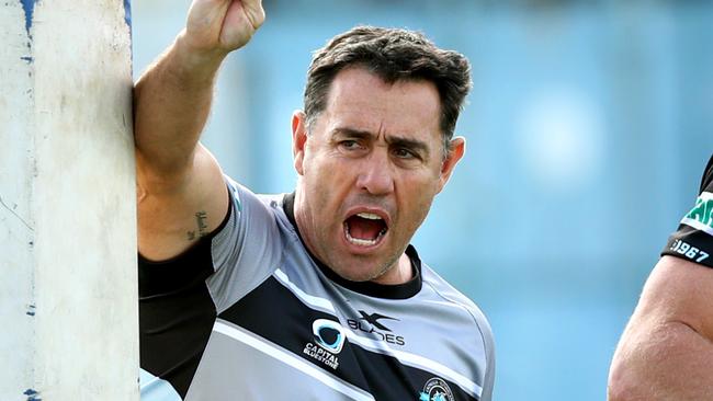 Sharks coach Shane Flanagan during the Cronulla Sharks training. Picture: Gregg Porteous