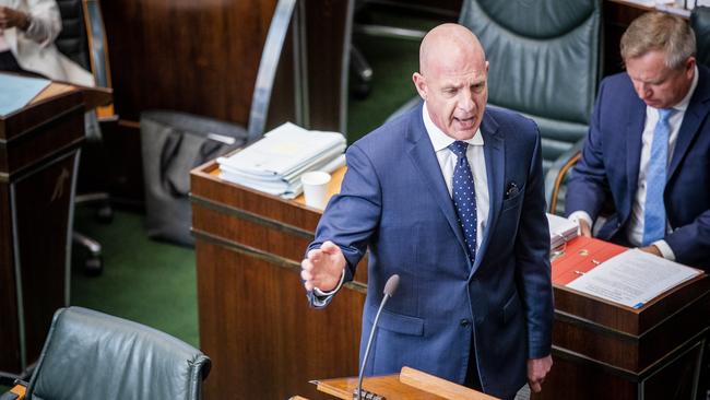 Premier Peter Gutwein. Parliament question time in the House of Assembly. Picture: RICHARD JUPE