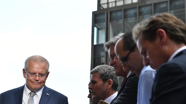 Scott Morrison talks to reporters at the UN. Picture: (AAP).