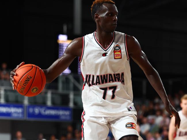 On another dismal night for the Hawks, Deng Deng top-scored. Picture: Chris Hyde/Getty Images