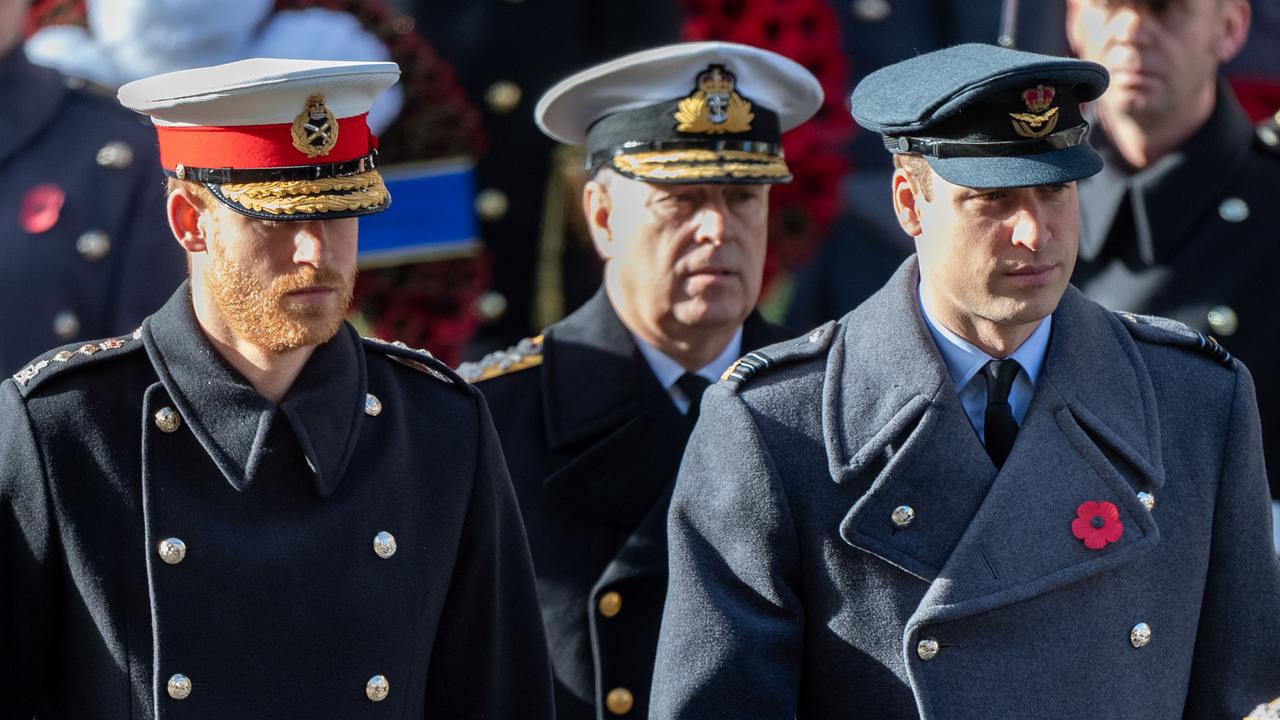 Harry, Andrew and William (Photo by Mark Cuthbert/UK Press via Getty Images)