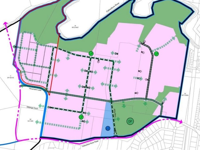 Proposed structure Plan by Peak Urban for the first phase of the Caboolture West development. Image: Peak Urban 