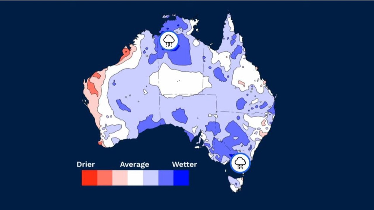 January rainfall was above average in most places except the WA coast. Picture: BOM.