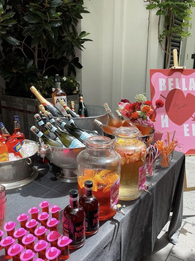 The plentiful drinks table.