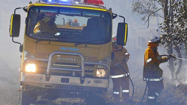 Police officers attended the grass fires. Picture: Gerard Walsh