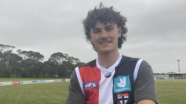 Mount Gambier’s Oscar Adams was stoked to be selected by St Kilda Football Club during Thursday’s night’s AFL draft. Picture: Arj Ganesan