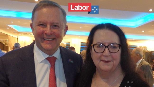 Amanda Fazio with Anthony Albanese, posted on Facebook in 2019.