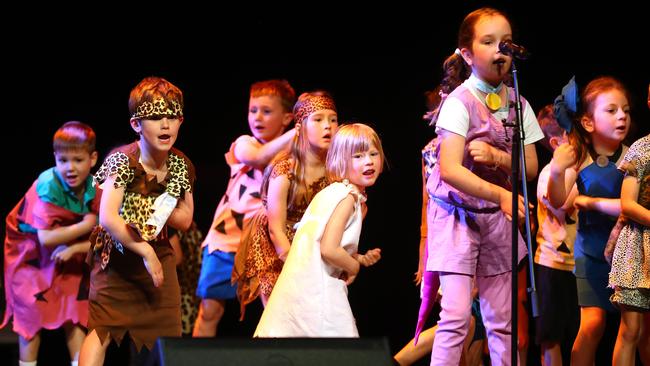 Anglesea Primary School students performing at the Geelong Schools Music and Movement Festival. Picture: Alison Wynd