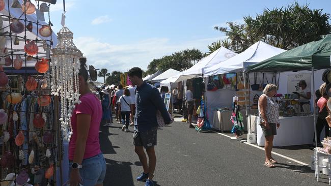 There were plenty of markets to browse at the Mooloolaba Foreshore Festival. Picture: Tegan Annett