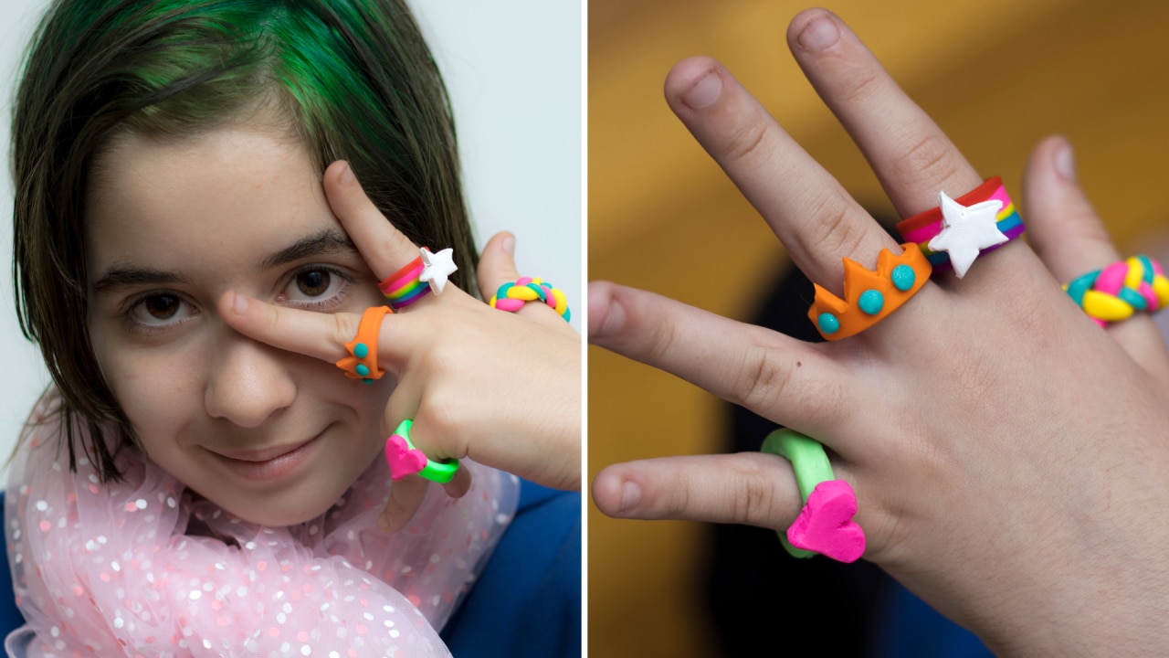 These DIY craft clay rings are fit for mini kings and queens 👑