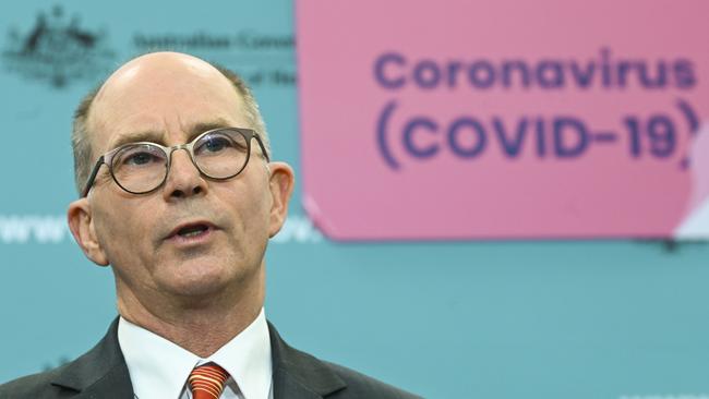 Australia’s Deputy Chief Medical Officer Paul Kelly says he never advised that borders should be closed in the Northern Territory and other states. Picture: AAP Image/ Lukas Coch