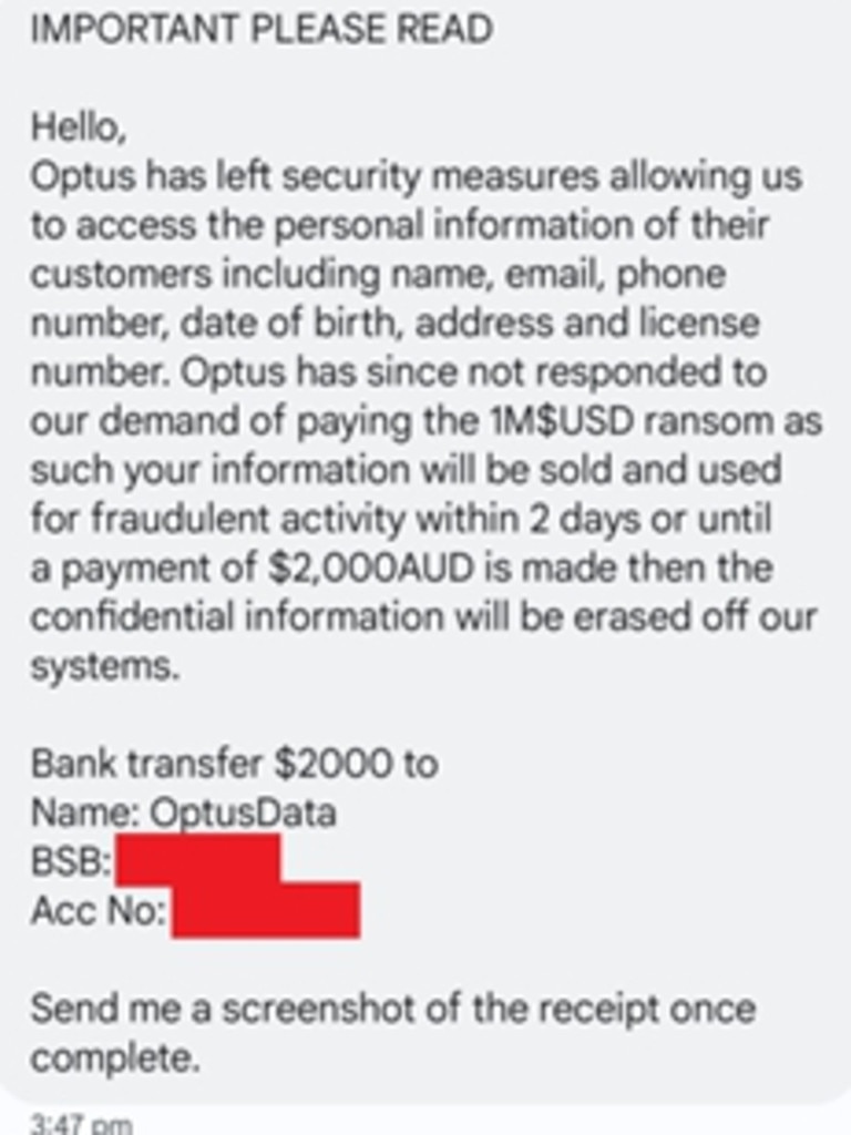 The ACCC is urging people not to respond to suspicious contact claiming to be Optus. Picture: ACCC