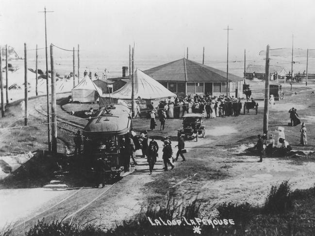 The McCann family operated snake and reptile shows at La Perouse for many years. The tram loop at La Perouse where the shows were performed. Picture: Supplied