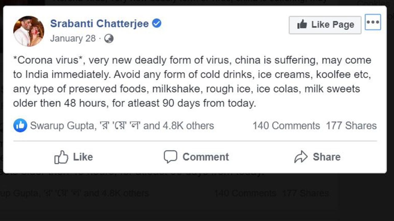 Fake tips on how to avoid coronavirus are being spread on social media.