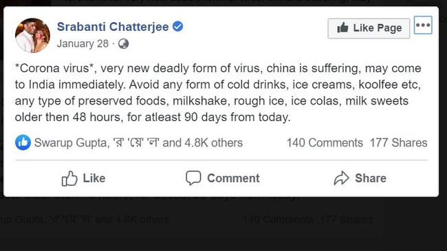 Fake tips on how to avoid coronavirus are being spread on social media.