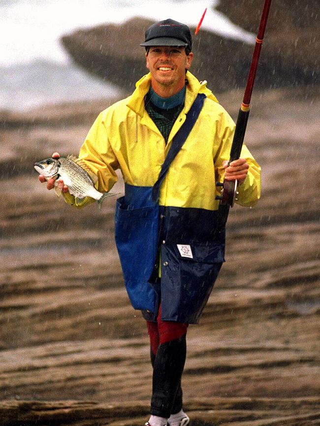 Graeme MacDonald fishing at Malabar Beach after he was given a five-year good behaviour bond for stabbing Craig Jephcott, stabbing him to death.