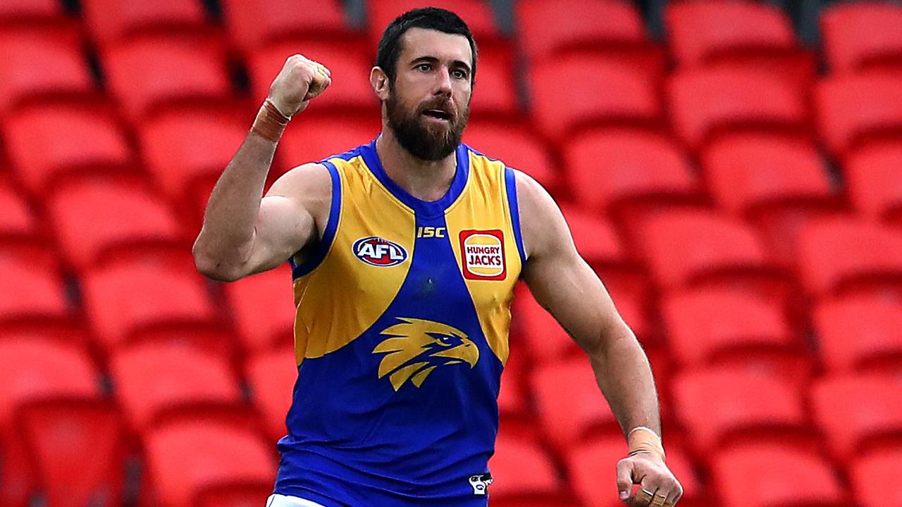 The Eagles’ list may be ageing but their veterans such as Josh Kennedy are still performing to a high level. Picture: AFL Photos/via Getty Images