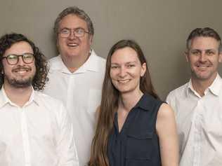 The team leading The Daily Examiner into the digital-only era consists of deputy editor Jarrard Potter, chief photographer Adam Hourigan, digital producer Jenna Thompson and editor Bill North.