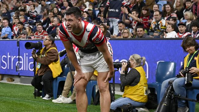 Joseph Manu suffered a hamstring injury in Saturday's clash with the Tigers. Picture: NRL Images.