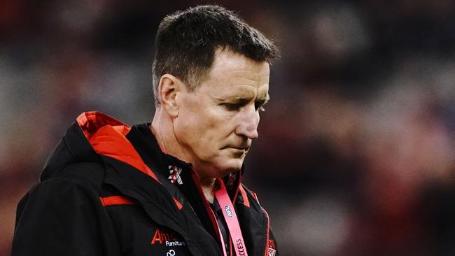 John Worsfold has been under fire, despite the Bombers sneaking into the finals. Picture: AAP