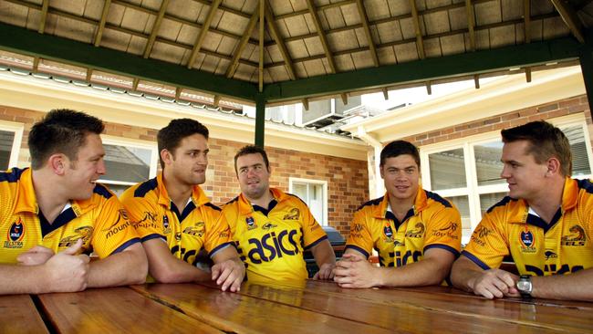 Parramatta’s 2005 recruits Stringer, Perenara, Riddell, Tahu and Robinson Picture: Sam Ruttyn