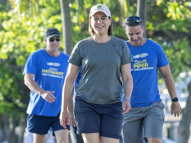 TOWNSVILLE, AUSTRALIA - NewsWire Photos October 9, 2020: Queensland LNP opposition leader Deb Frecklington and LNP candidates for the Townsville area meet for an early morning walk along the Townsville strand.   Picture: NCA NewsWire / Sarah Marshall