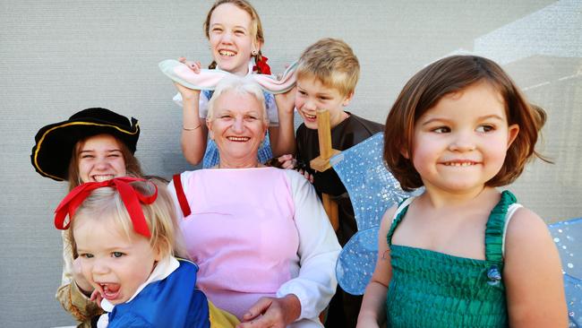 Kay Phillips with Stephanie, Taiha, Bailey, Saskia and Alba. Picture: Toby Zerna