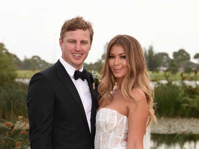 Brett Finch and Elli Johnston wedding at Greenfields, Albert Park, Melbourne. Picture: Josie Hayden