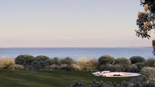 The property enjoys elevated views across Corio Bay from above St Helens Beach.