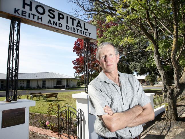 Peter Brookman at the Keith Hospital. His wife was a big part of the hospital and set up an outdoor area for aged care patients.