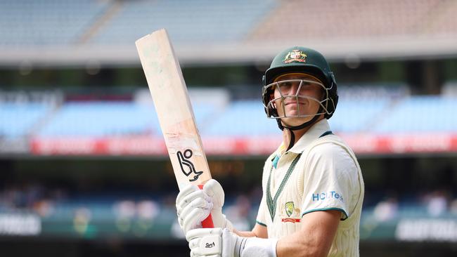 Marnus Labuschagne prepares to bat on day two of the Boxing Day Test. Picture: Getty