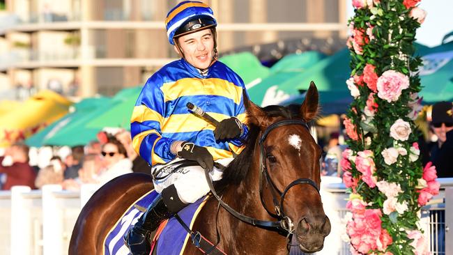 Palaisipan wins the Group 2 Dane Ripper Stakes for jockey Luke Tarrant and trainer Chris Munce. Picture: Grant Peters/Trackside Photography