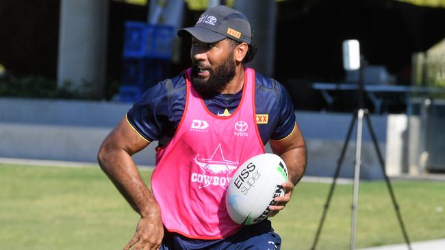 Andre Niko at Cowboys training. Picture: Matthew Elkerton