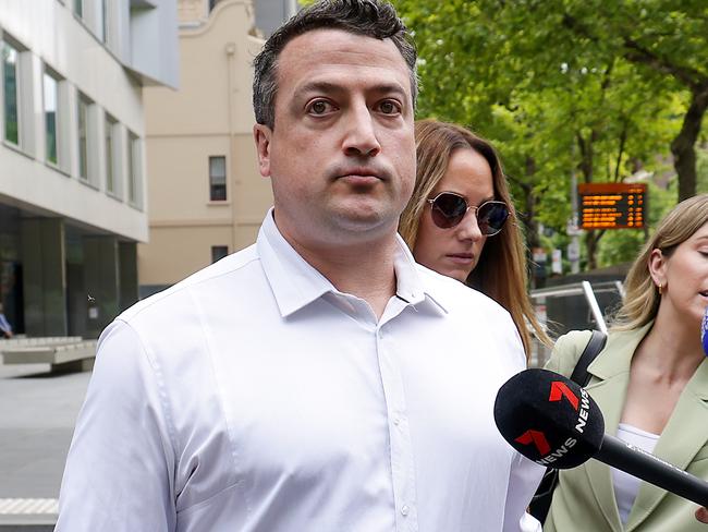 MELBOURNE, AUSTRALIA.NewsWire Photos. JANUARY 20, 2025. Dylan DiPierdomenico, the son of former Hawthorn footballer Robert Ã¢â¬ÅDipperÃ¢â¬Â DiPierdomenico, leaves the County Court.DiPierdomenico stole $140k from his employer, MGI Golf, to fund his gambling addiction. Picture: NewsWire/Ian Currie