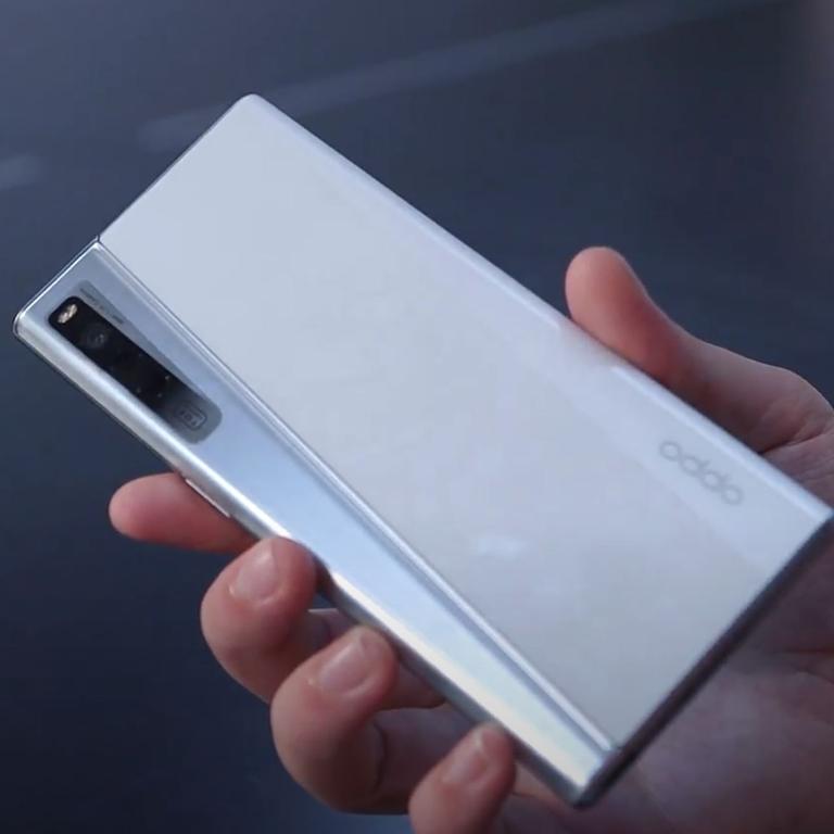 The back of the phone features a striking design.