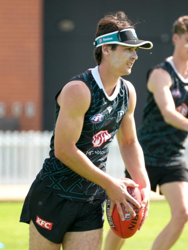 Port skipper Connor Rozee in training. Picture: Dean Martin