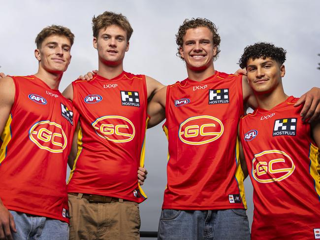 Will Graham, Ethan Read, Jed Walter and Jake Rogers were all drafted from the Suns’ Academy. Picture: Getty Images