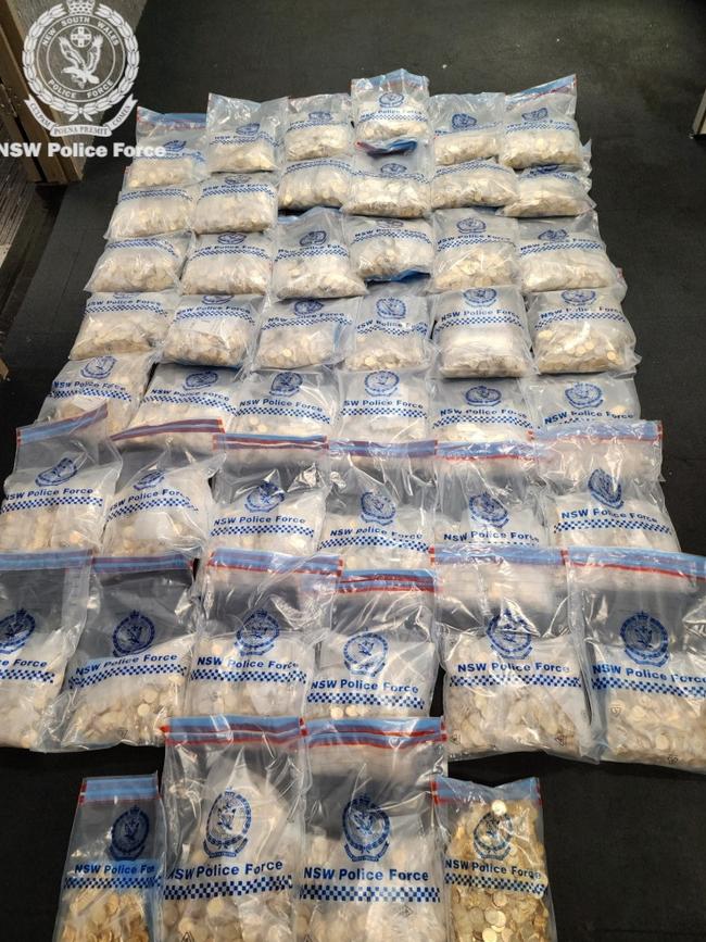 Some of the Bluey coin haul. Picture: NSW Police