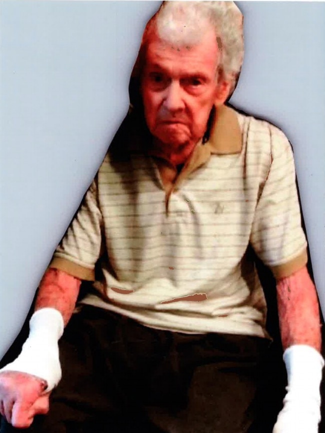 Hitman James Bazley just weeks before he recently died in a Melbourne nursing home at the age of 93.