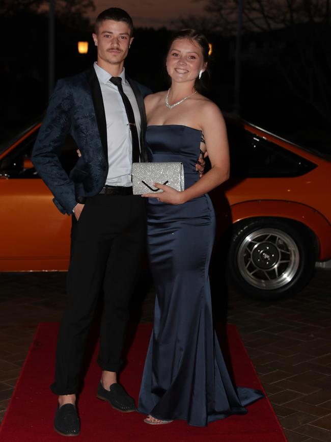 Rauri Anderson, 17, and Kynan Charlton, 17, at the Ormeau Woods School formal at Links Resort, Hope Island. Picture: Glenn Hampson