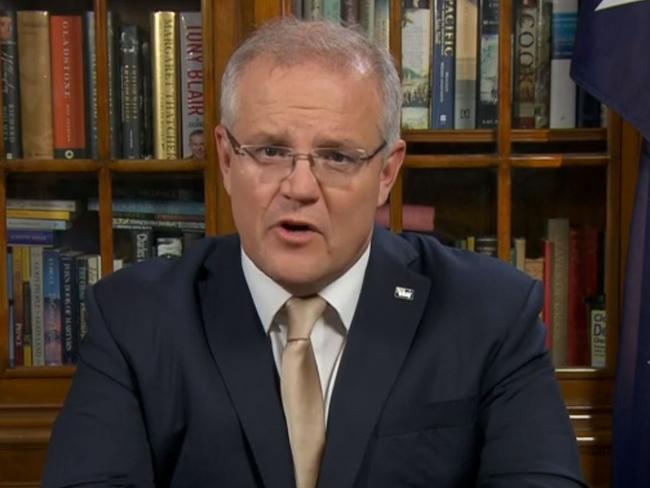 Prime Minister Scott Morrison moved to assure Australians worried by the coronavirus crisis that “we’ll get through this together” in a rare address to the nation. Picture: Supplied