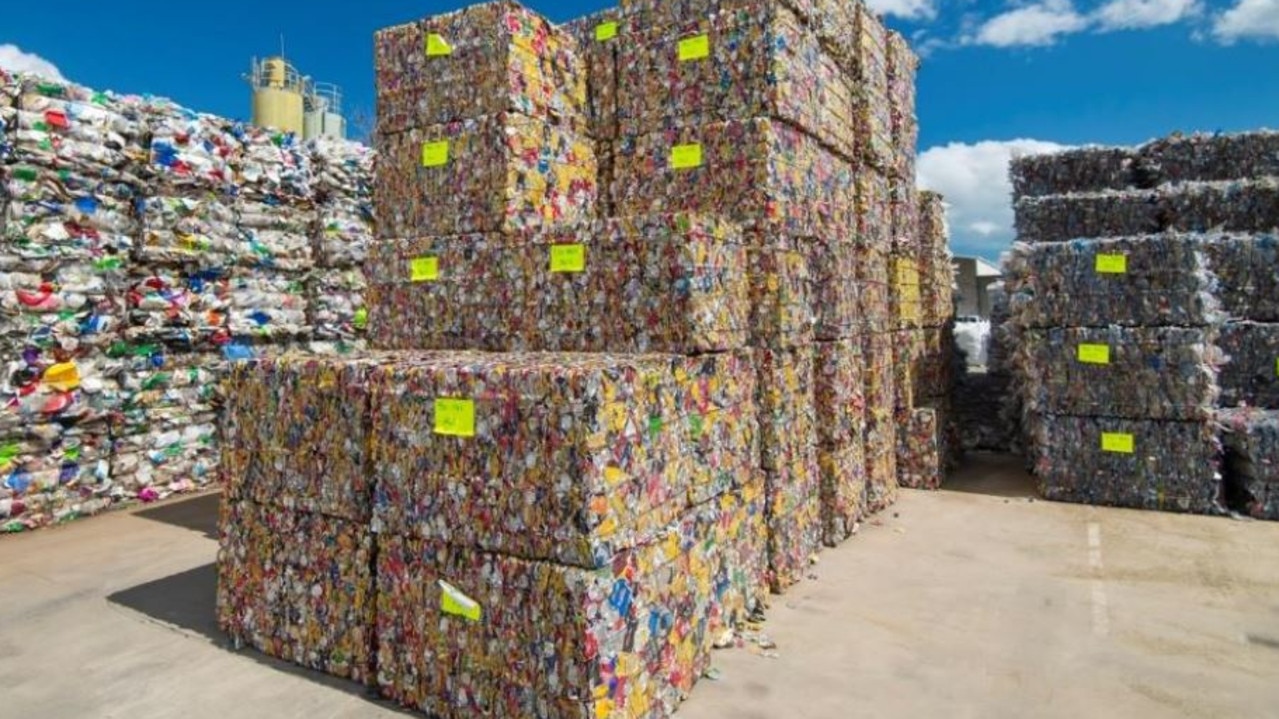 Product awaiting shipment from Re. Group’s Townsville material recovery facility. Source: National Waste Report 2020