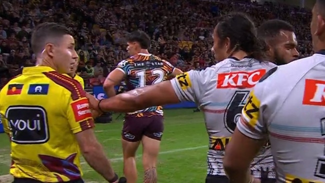 It was immediate regret from Luai. Photo: Fox Sports