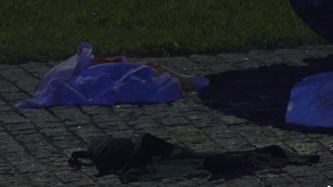 Blood and clothing left at the scene. Picture: 7 News