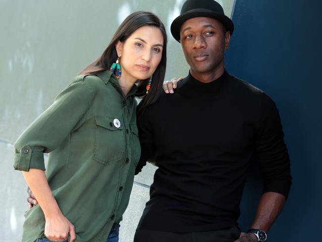 Singer Aloe Blacc with his Australian wife Maya Jupiter. Blacc says coming to Australia is like a homecoming. Picture: John Fotiadis