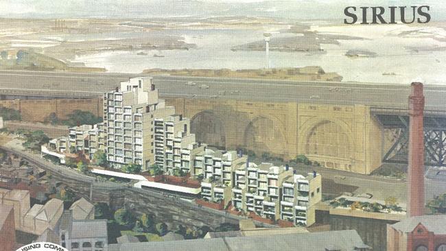 The original artists proposal for Sirius, by the Harbour Bridge.